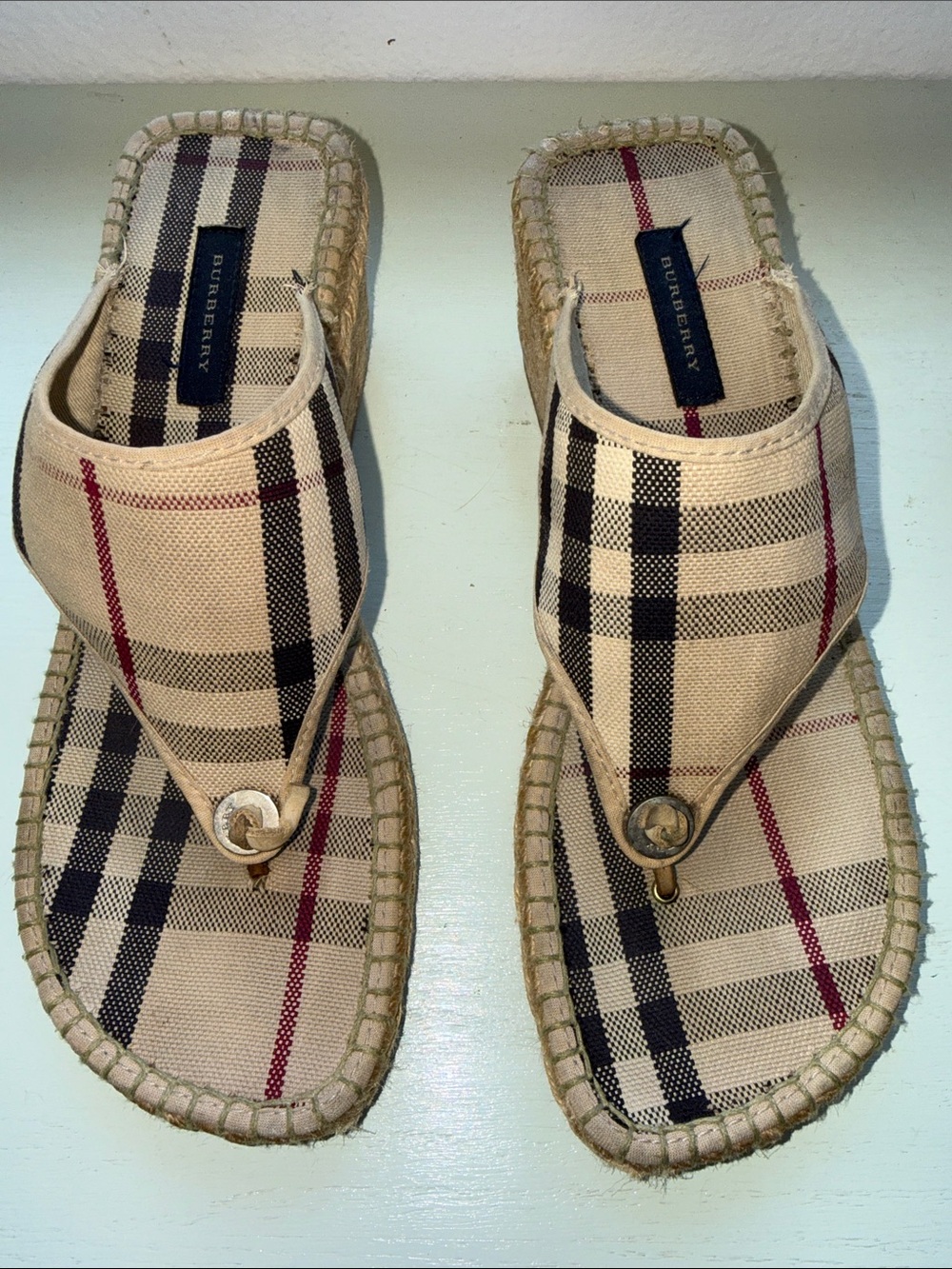 BURBERRY WEDGE SANDALS AUTHENTIC